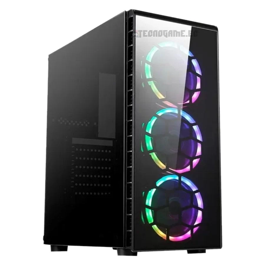 CASE SPEEDMIND GAMING BLACK INCLUYE 3X120MM FANS RGB VIDRIO TEMPLADO