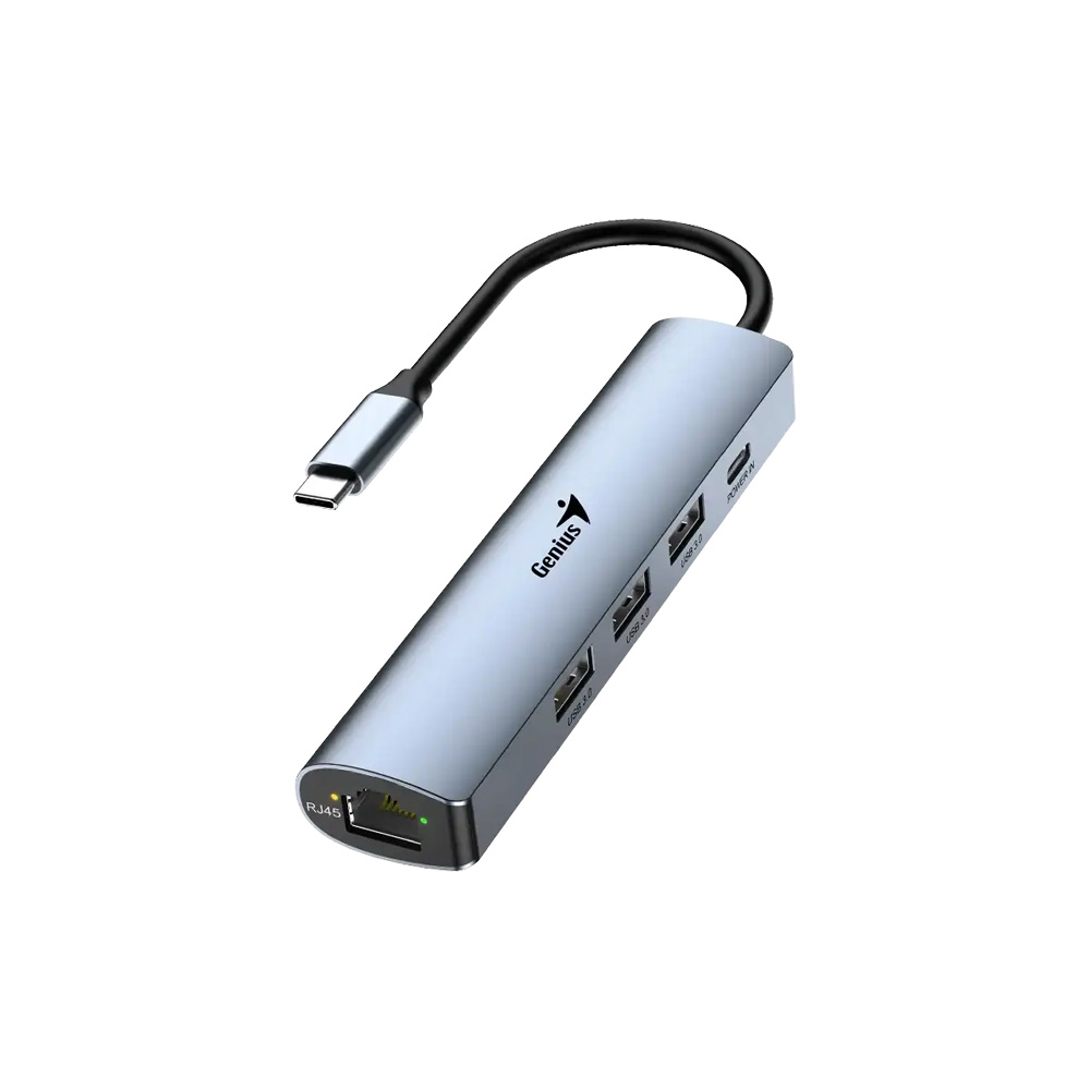 HUB GENIUS UH545 USB C A 5 PUERTOS 3 USB A 1 USB C 1 RJ45