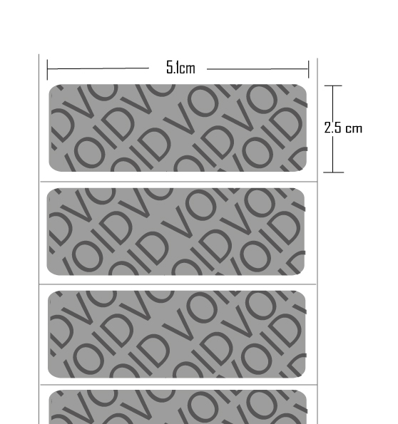 ETIQUETAS DE 5.1 X 2.5, POLY TRANS SILVER VOID 2260 ET/ROLLO