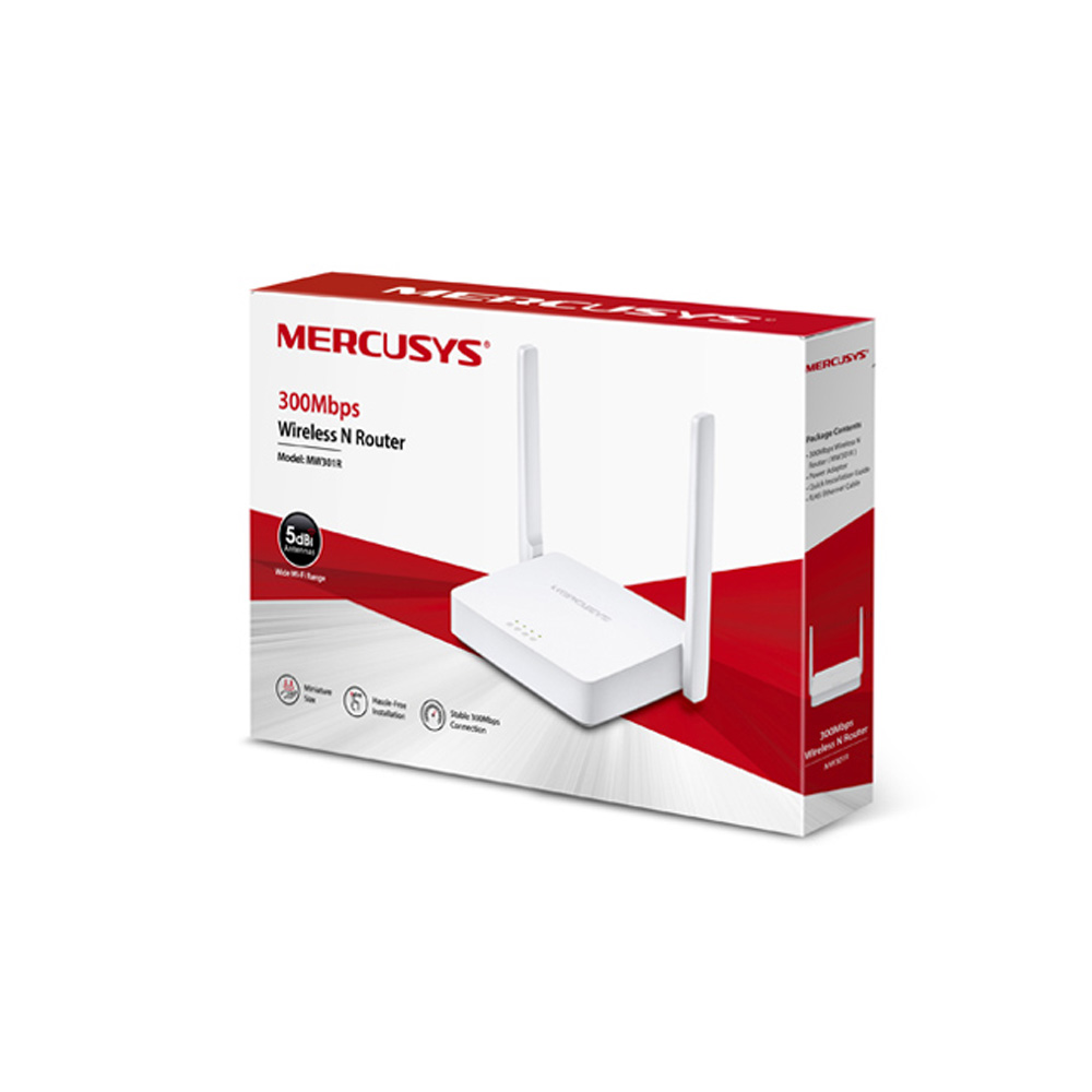 ROUTER MERCUSYS N300 2 ANT. / 3 PTOS. FE / CONTROL PARENTAL / RED INVITADOS