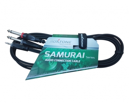 CABLE AUDIO 1 PLUG 3.5 ST X 2 PLUG 6.3 MN 2MT