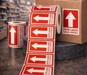 ETIQUETAS TERMOTRANSFERENCIA IMPRESO ESTE LADO HACIA ARIIBA ROLLOS DE 500